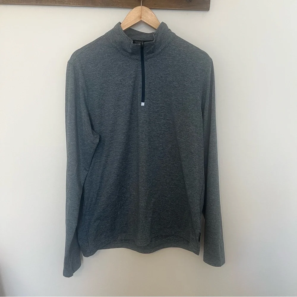 Gerry Men’s Quarter Zip Pullover Gray Performance Long Sleeve Size Large